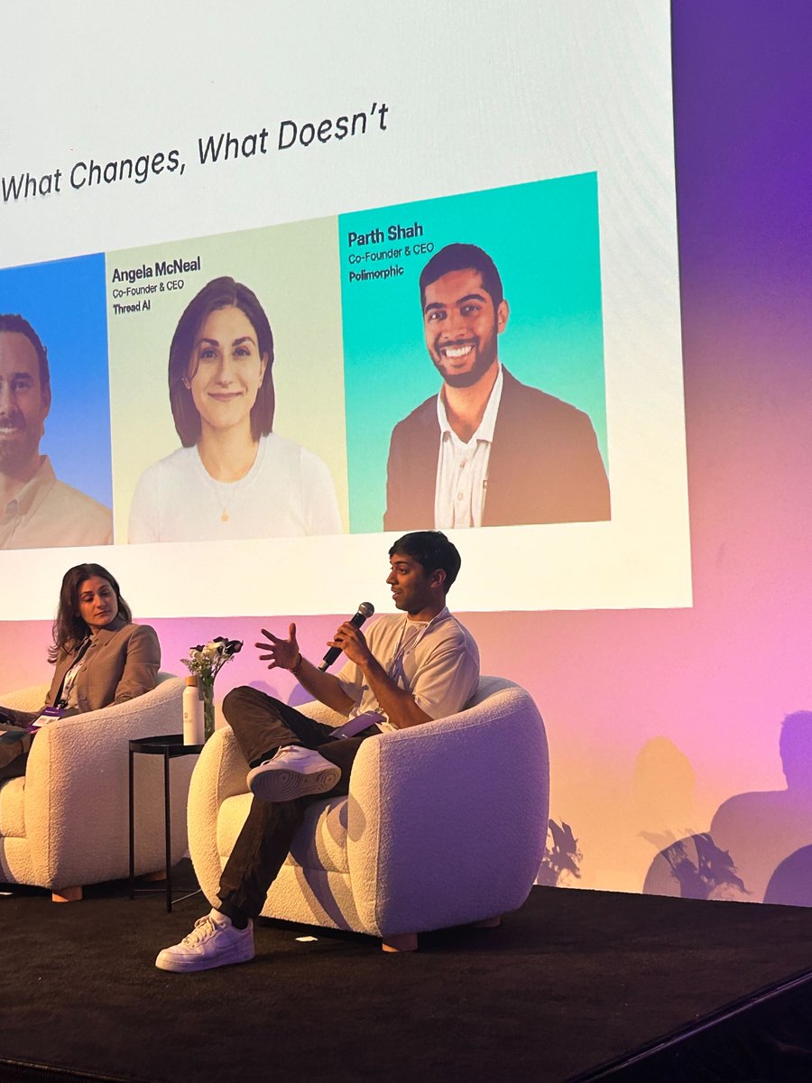 niuralHQ's tweet photo. We just wrapped one of the most electric sessions of the day: Generations of Builders.

Moderator Chase Packard (@ChaseAPackard)  was joined on stage by Lowell Putnam, Angela McNeal (@ae_mcneal), and Parth Shah for a conversation on how AI is fundamentally redefining what it means to be a founder.