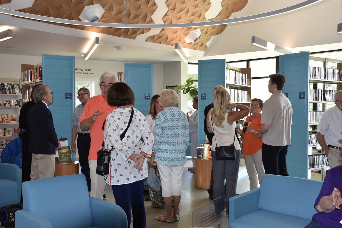 sethhersh's tweet photo. Ribbon cutting at the new Lewis R Riley Library in Parsonsburg @wicolibrary 

Grateful to the Riley family, the State Librarian, our Board, Foundation, county partners, elected officials, donors, staff, architect, contractor, and community members who helped make it possible. https://t.co/M8eMN1YkXV