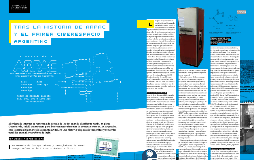 soldanisman's tweet photo. se vienen los 10 años de @revista_replay y liberamos los primeros 50 numeros de la revista. En el #50 hice una investigación de la cual no hay mucha data publicada: ARPAC, la primera red de datos del país, similar a ARPANET, desarrollada por ENTel a principios de los 80's https://t.co/NWfiX4yzAm