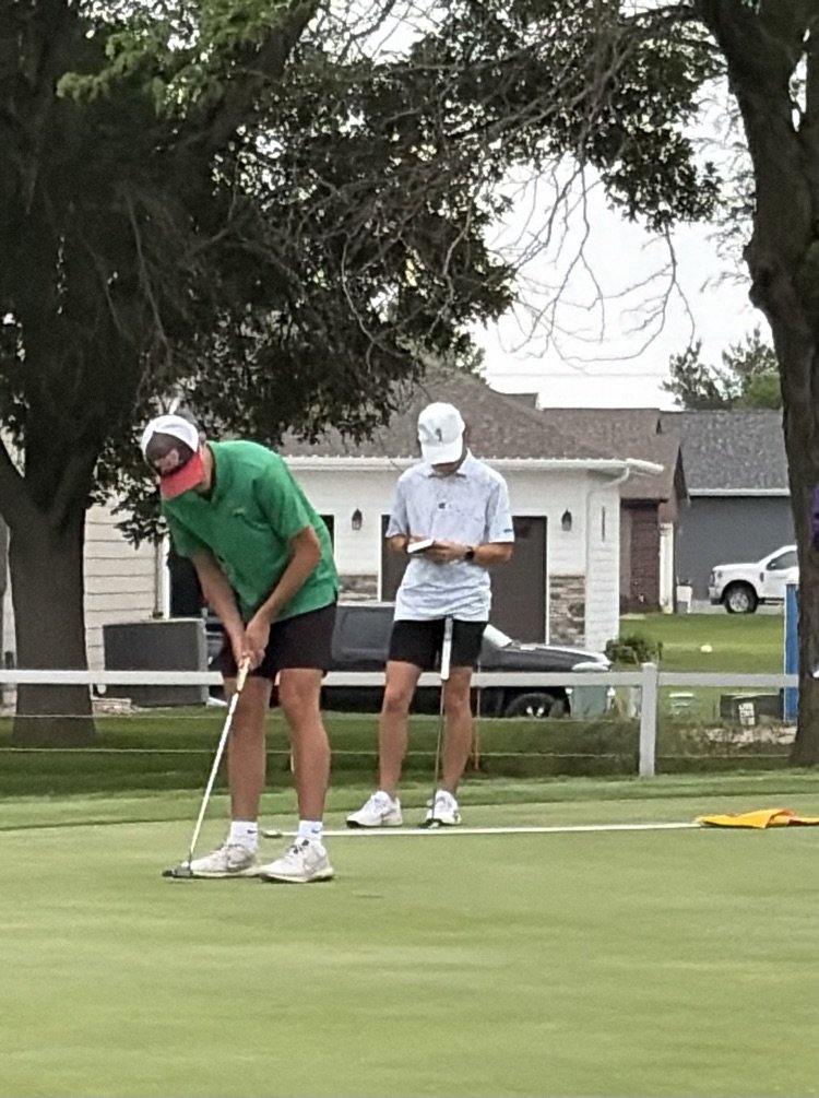 EVFalcons's tweet photo. Max finished his second round today at Indianhead Country Club with an 82.  He tapped in for par on the last hole. Great job at State, Max!! EV is proud of you!! 💚⛳️ https://t.co/ziqTHOtF2j