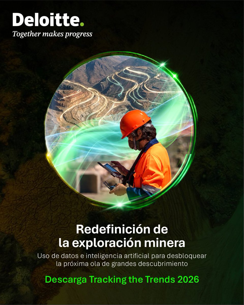 DeloittePeru's tweet photo. ✅ La caída en las tasas de descubrimiento está llevando al sector minero a redefinir su enfoque de exploración. El uso avanzado de datos y de inteligencia artificial se perfila como un habilitador clave para impulsar una nueva generación de hallazgos.

📌 https://t.co/3O68sWIRcG
#DeloittePerú