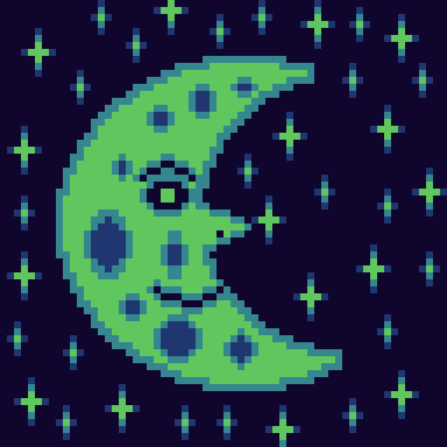 domotdow's tweet photo. I found this reall cute 2bit Palette on LOSPEC
https://t.co/uftq3ekX4x
So I made this cute little 64x64 moon guy.
I hope you like him!
#2bit #pixelart https://t.co/0uiTSGloVD
