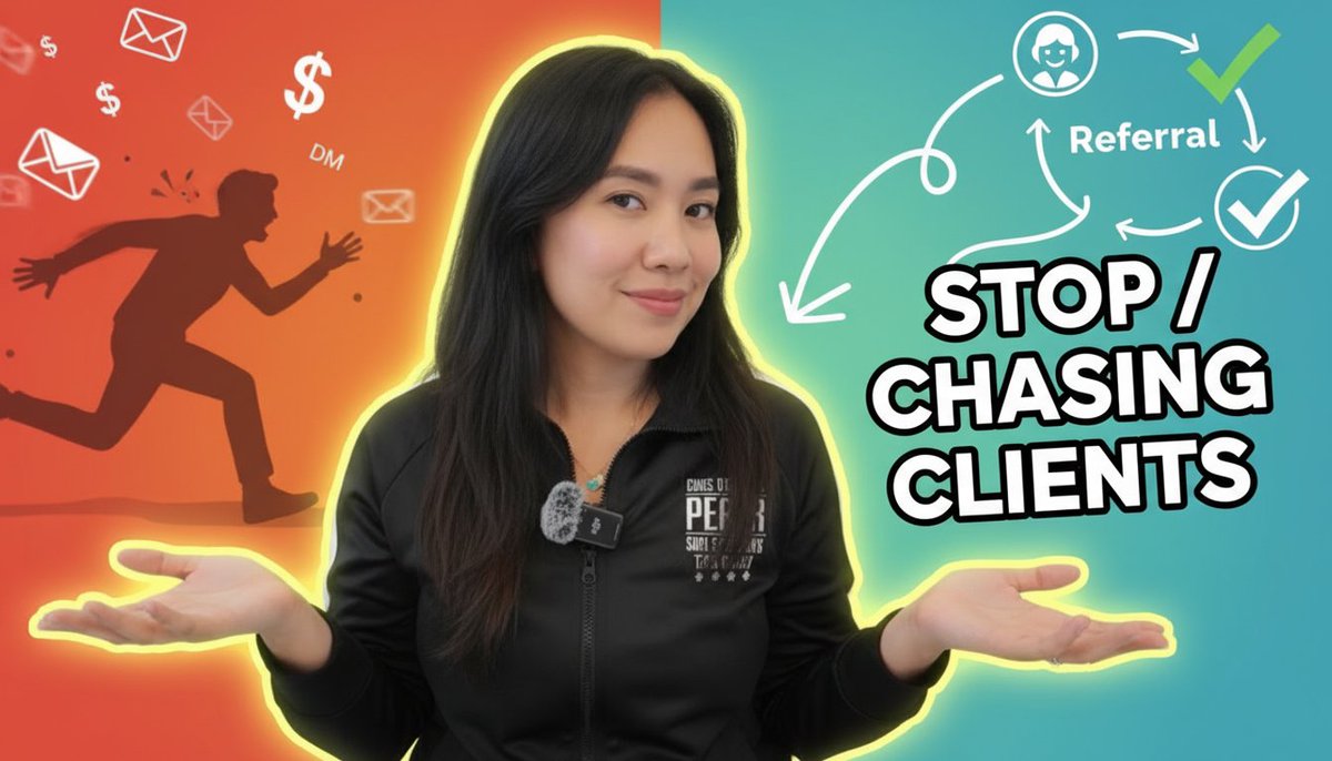 moloysyl's tweet photo. Worked on this YouTube thumbnail today.

The idea:
Chasing clients vs building referrals.

Tried to keep the message clean, simple, and instantly understandable at first glance.

What’s the first thing you noticed in the design? 👀 https://t.co/1NQoKdLRk9