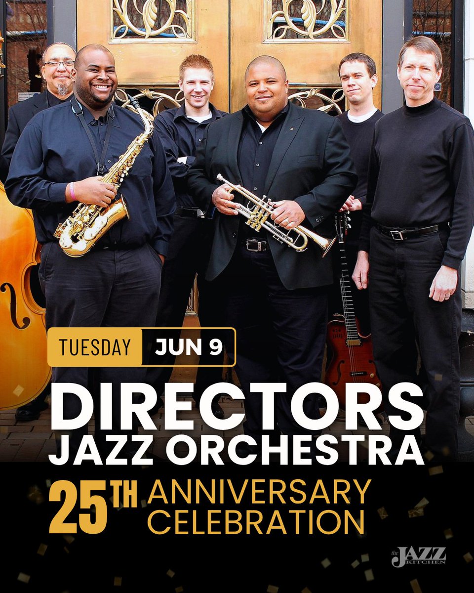 TheJazzKitchen's tweet photo. Celebrate a quarter century of swing with the Directors’ Jazz Orchestra! Led by Chris Taylor.

June 9 @ 7pm
Secure your spot now.
https://t.co/eRx9eg3kcG https://t.co/5nyoaJDhjh
