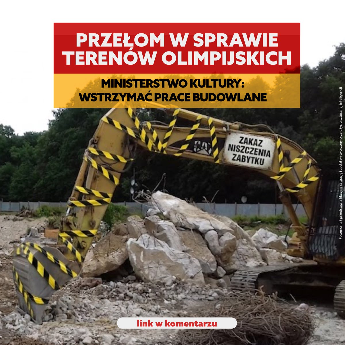SOSWroclaw's tweet photo. Budują bez ważnego uzgodnienia. Na zabytkowym terenie olimpijskim. @kultura_gov_pl właśnie to przyznało. Na piśmie. Z datą.
Konserwator może ich zatrzymać. Za niszczenie zabytku grozi 8 lat.
#StadionOlimpijski #DWKZ #MKiDN https://t.co/1jAQcOTcty