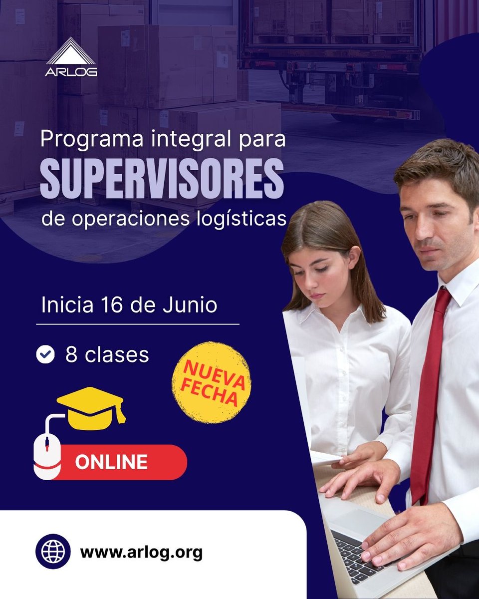 ARLOG_Asoc's tweet photo. 🚛✨ PROGRAMA DE FORMACIÓN INTEGRAL PARA SUPERVISORES DE LOGÍSTICA - ARRANCA EN JUNIO!

📩 Inscripciones abiertas. Cupos limitados.
📲 edu@arlog.org | (54-11) 3203-1181

🔗 Más info en nuestra web https://t.co/FG8Rj8QIej https://t.co/QJC8BwiUBD https://t.co/2CTIxy2iQU