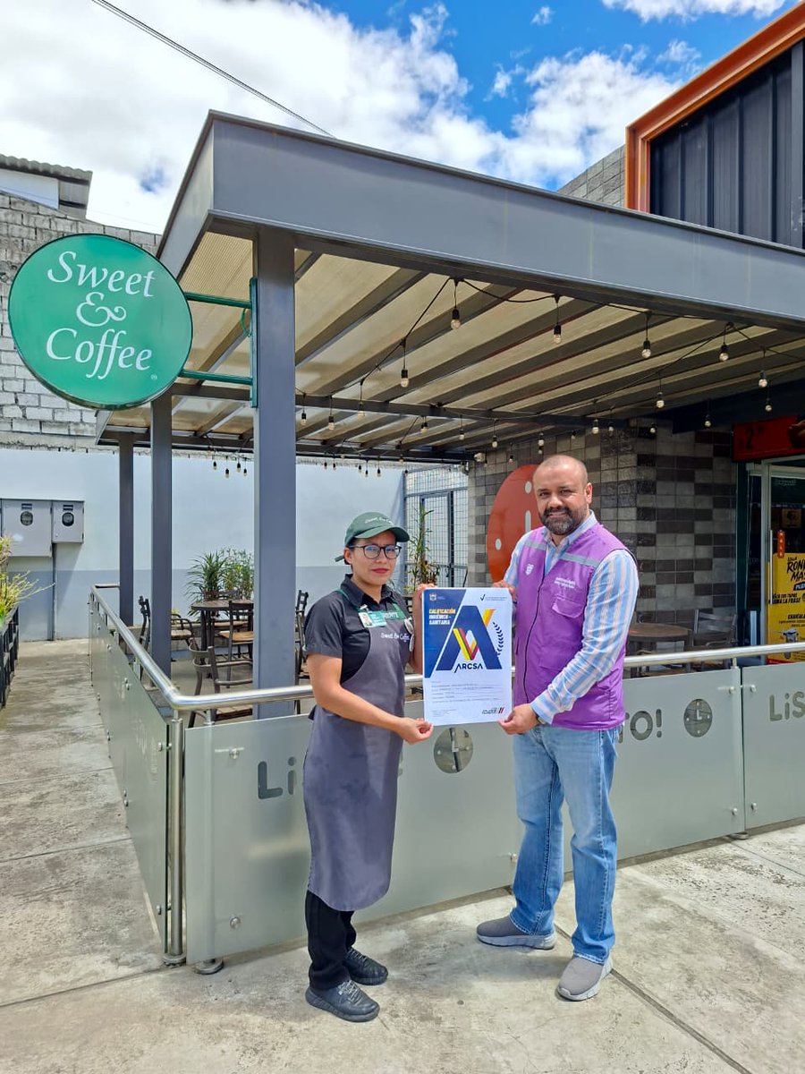 MijailHidalgo's tweet photo. Más restaurantes de #Mejía y #Rumiñahui se suman a la calidad sanitaria.
#Sweetandcoffee y #ChefHouse reciben su calificación🅰️ por sus Practicas adecuadas de higiene.
#CalifícateConArcsa.
@Arcsa_Ec
@DanielSanchezEc https://t.co/r2AYMVzHLd