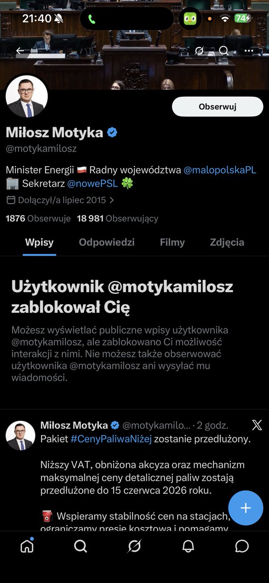 Dzord9's tweet photo. Za co ? @motykamilosz https://t.co/ROCyOtCimm