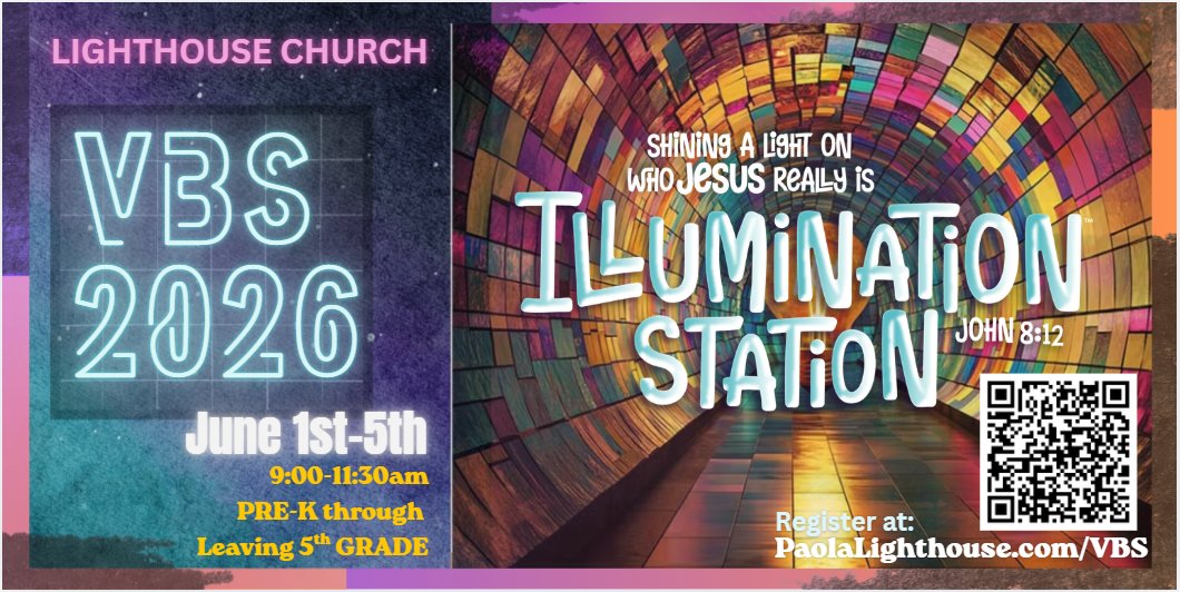 Paolalighthouse's tweet photo. LIGHTHOUSE VBS - JUNE 1ST - 5TH

Kids will discover that Jesus Christ is the Light of the World through high-energy games, engaging Bible stories, music, crafts, and incredible moments with friends. 

https://t.co/LXpmW7UFwa

#paolalighthouse #childrensministry #VBS https://t.co/wB1a3nNvxf