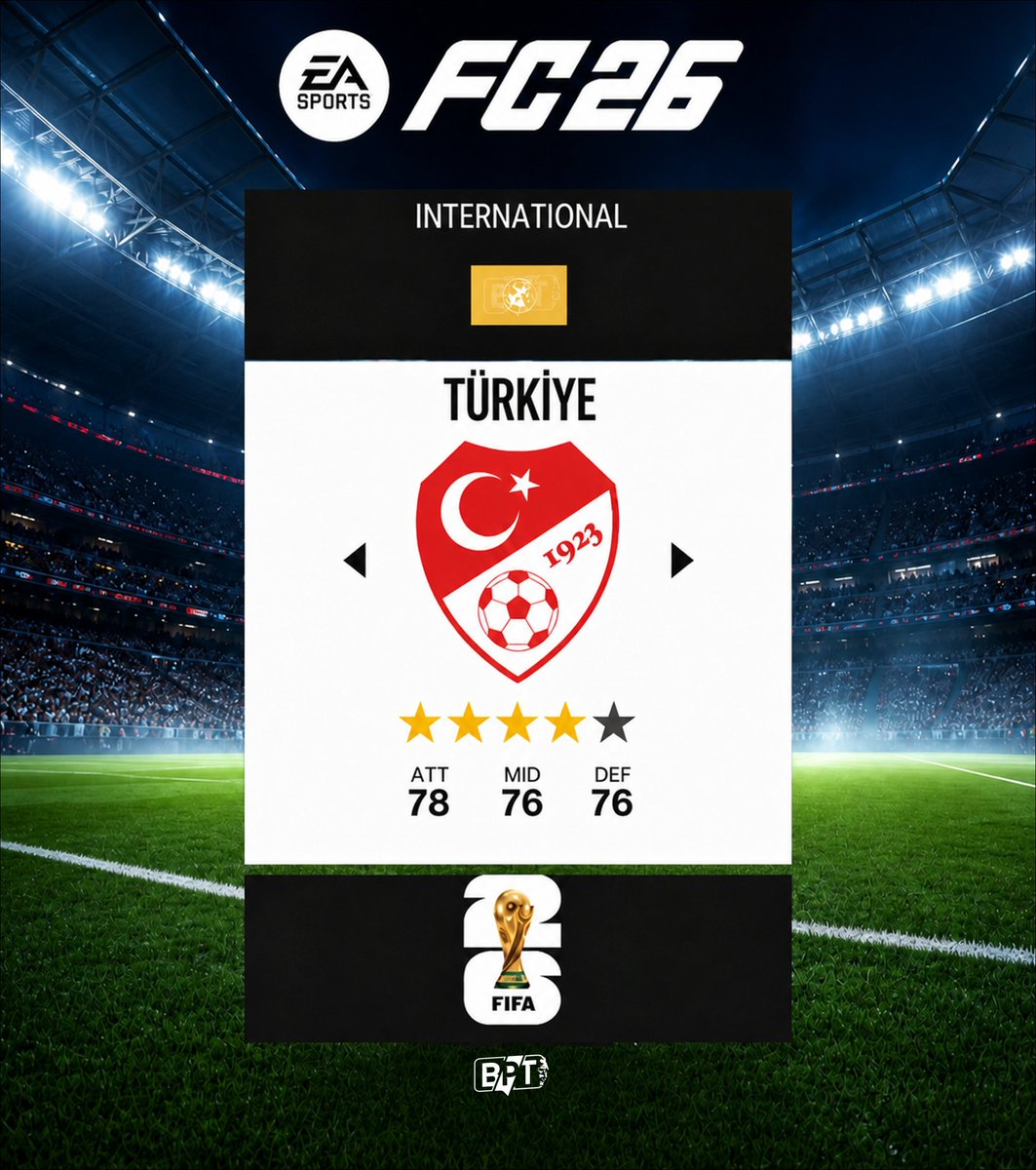 bpthaber's tweet photo. EA FC 26’ya Türkiye A Milli Takımı eklendi. https://t.co/WAyGBsSBYH