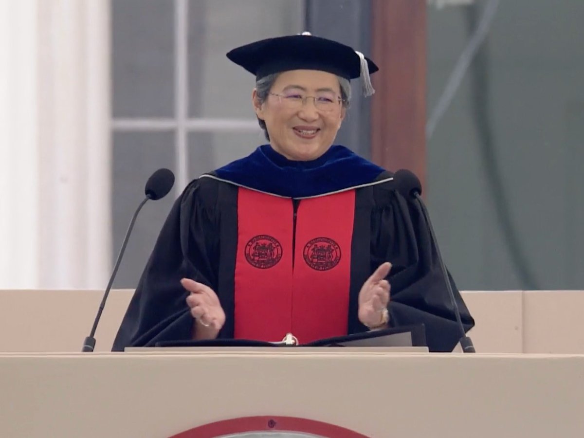 MIT's tweet photo. Lisa Su ’90, SM ’91, PhD ’94 to the Class of 2026, “Run toward the hardest problems. Hard problems teach you what you're capable of.” https://t.co/40N7IhsJGz