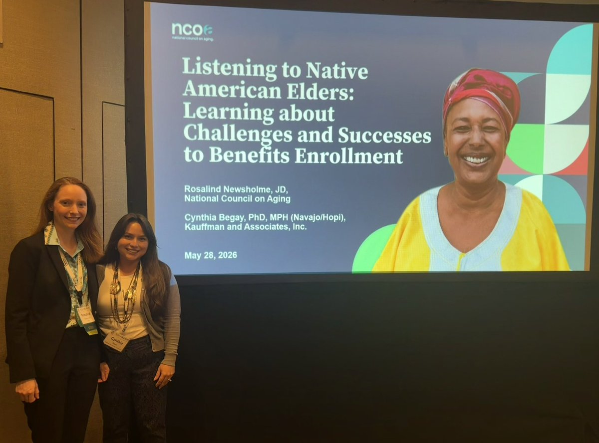 NCOAging's tweet photo. Fantastic insights and recommendations for improving outreach, enrollment and access to critical public benefits for American Indian/Alaska Native older adults during #AgeAction26. https://t.co/XjI25oV5Sm