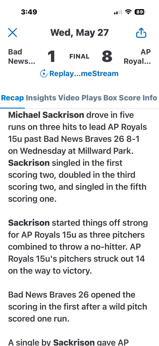 mjsquared777's tweet photo. Mikey kicked butt first game way to start the season kid!! https://t.co/g9ubviZv38