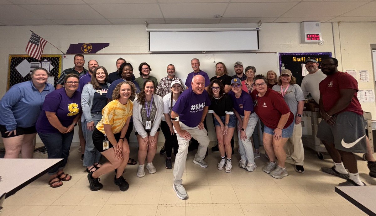 SHSDECA7's tweet photo. Honored to celebrate Mr. Billy Harris as he heads into retirement! Thank you for your leadership, support of CTE, and dedication to Smyrna High School. You will be missed! 💜💛 #onlyoneSHS @SmyrnaBulldog @RuCoCTE https://t.co/CxFvLWp7sY