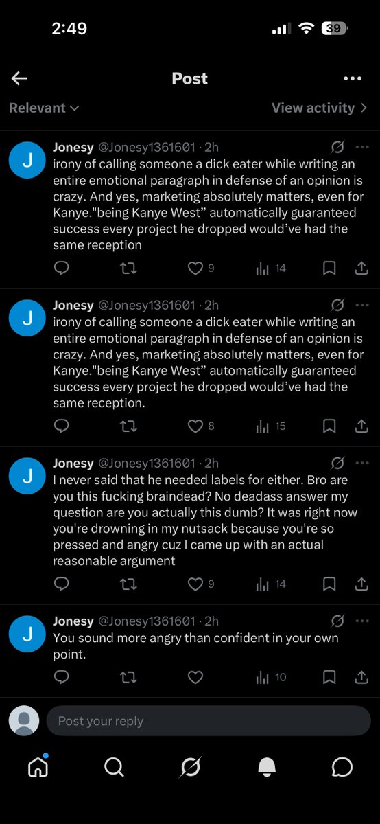 00MakeItCount's tweet photo. @Jonesy1361601 @iD_pr0ducti0ns @Kurrco Retard using fake accounts to like is repeated comments. You’re a bot. https://t.co/wHH8HhISIl