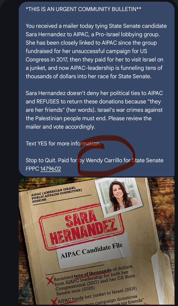 HenrySternCA's tweet photo. Antisemitism on full display courtesy of @WendyCarrillo running for State Senate.  Wendy would rather put my kids at risk blowing dogwhistles about dark Jewish money in politics, than wrestle with her own moral failings, of which I am all too aware. Shame on you. https://t.co/JNDImsFZBJ