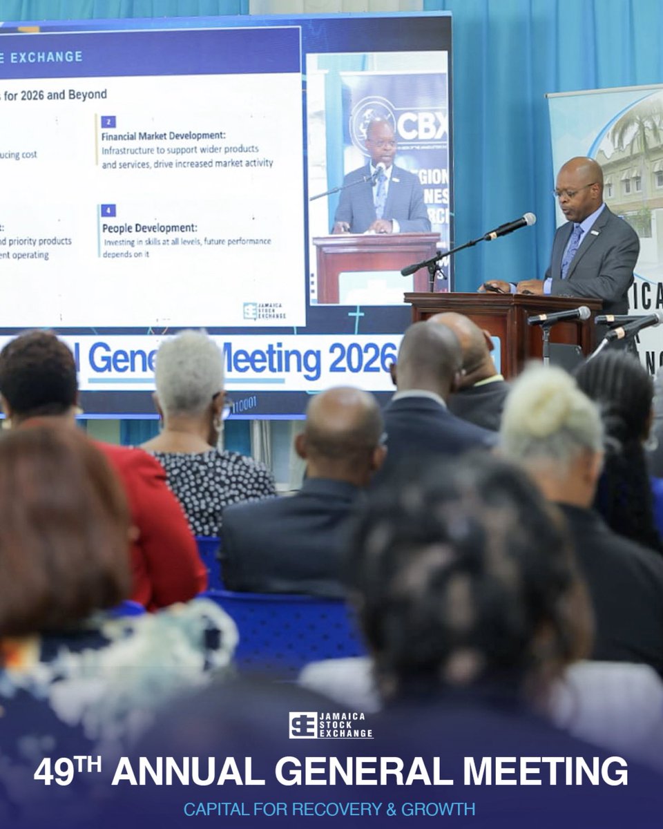jastockex's tweet photo. Welcome to the 49th Annual General Meeting of the Jamaica Stock Exchange Group, now underway at the Exchange.

To every shareholder who joined us today, in the room and online, thank you for being here.

Highlights from the meeting to follow. https://t.co/vanTUDgKGi