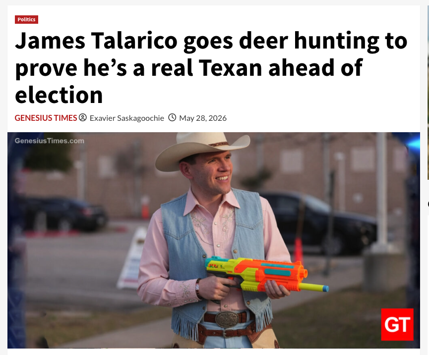 Genesius_Times's tweet photo. James Talarico goes deer hunting to prove he's a real Texan ahead of election • Genesius Times https://t.co/BwXvkHXTbg https://t.co/p1urrclQKE