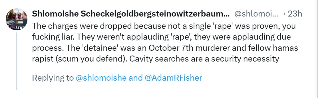 Andy_Olsen's tweet photo. @shlomoishe @AdamRFisher False. You spread an easily disproved lie. Take more effort next time you spread lies.

Unlike you, I support the rule of law and universal rights of due process and justice.

You support ethnic vengeance and lies, not justice. 

Bibi calls them "heroes."

https://t.co/vXTarx6HyO https://t.co/W9dMOVqf5P