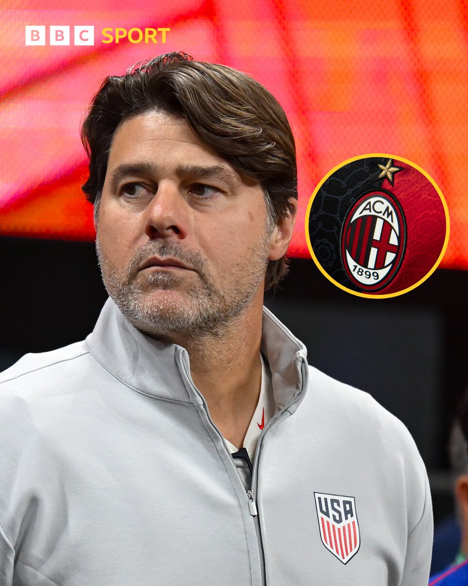 BBCSport's tweet photo. Mauricio Pochettino has held initial talks with AC Milan to become their next manager 🇮🇹👀

He's currently preparing for the World Cup with the United States, but his contract expires after the tournament and the Serie A side have an interest. https://t.co/syPH33hddx