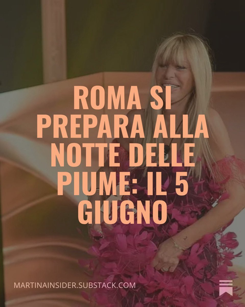 martinainsider's tweet photo. Roma si prepara alla notte delle piume🔥 il 5 giugno ci sarà la festa di Alessandra Mussolini

Qui tutte le info ➡️ https://t.co/4rmfI3xQZA

#GFVIP #mussoliners #nipotiners https://t.co/kAdzC0GW7D