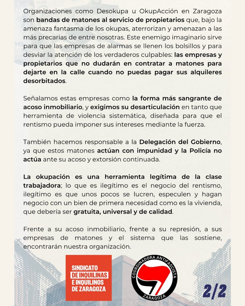Sindicato de Inquilinas Zaragoza tweet media