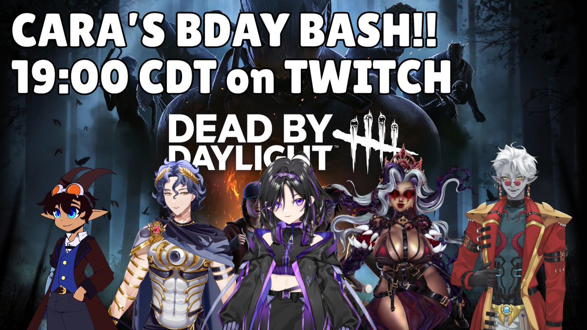 MasumiCara's tweet photo. Hello everyone!!

It is officially my spawning day and what better way to celebrate than by chasing my friends around with a big knife?

Ft @SnickDD @_maemori @VtHelios and @OrpheusHatzi 

See y'all in roughly four hours for some DBD!

#Vtuber | #ENVtuber https://t.co/RMx8nOWTiL