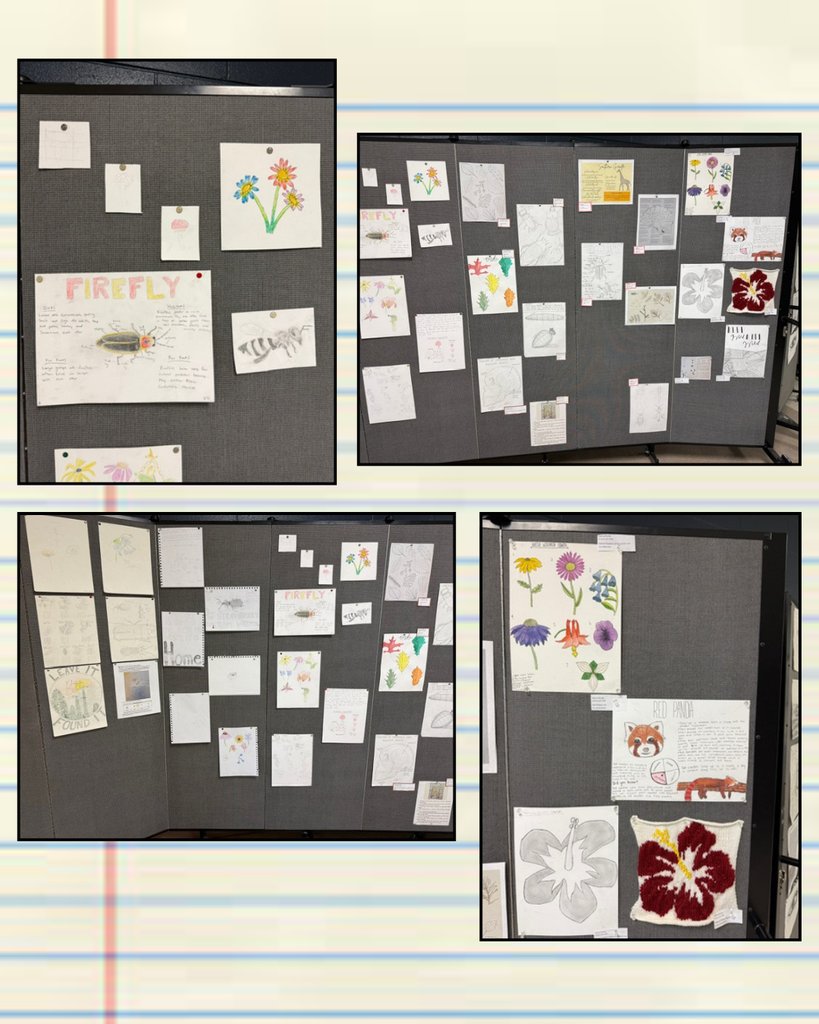 HSHealthScience's tweet photo. Scientific Sketching ended with a gallery wall in the hallway showcasing some of the top art made by students throughout the course! https://t.co/hU2nGueapc