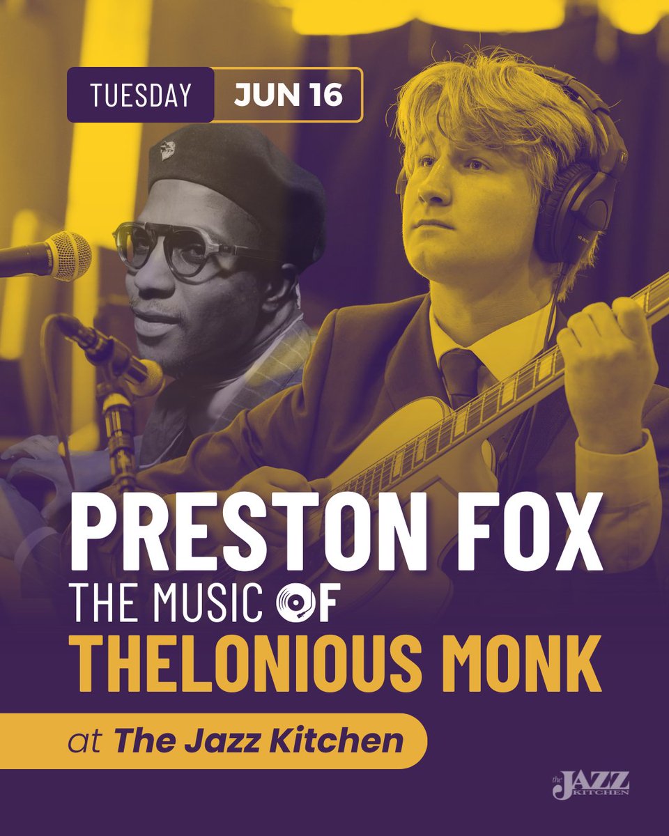 TheJazzKitchen's tweet photo. Honoring the High Priest of Bebop, Preston Fox brings the music of Thelonious Monk to our stage. Joined by

Preston Fox - guitar
Sean Imboden - tenor saxophone
Jesse Wittman - bass
Yusef Alsatie - drums

#Bebob night will be June 16 @ 7pm (only one set)
https://t.co/clWl3MUhvJ https://t.co/cJFEk1VnzD