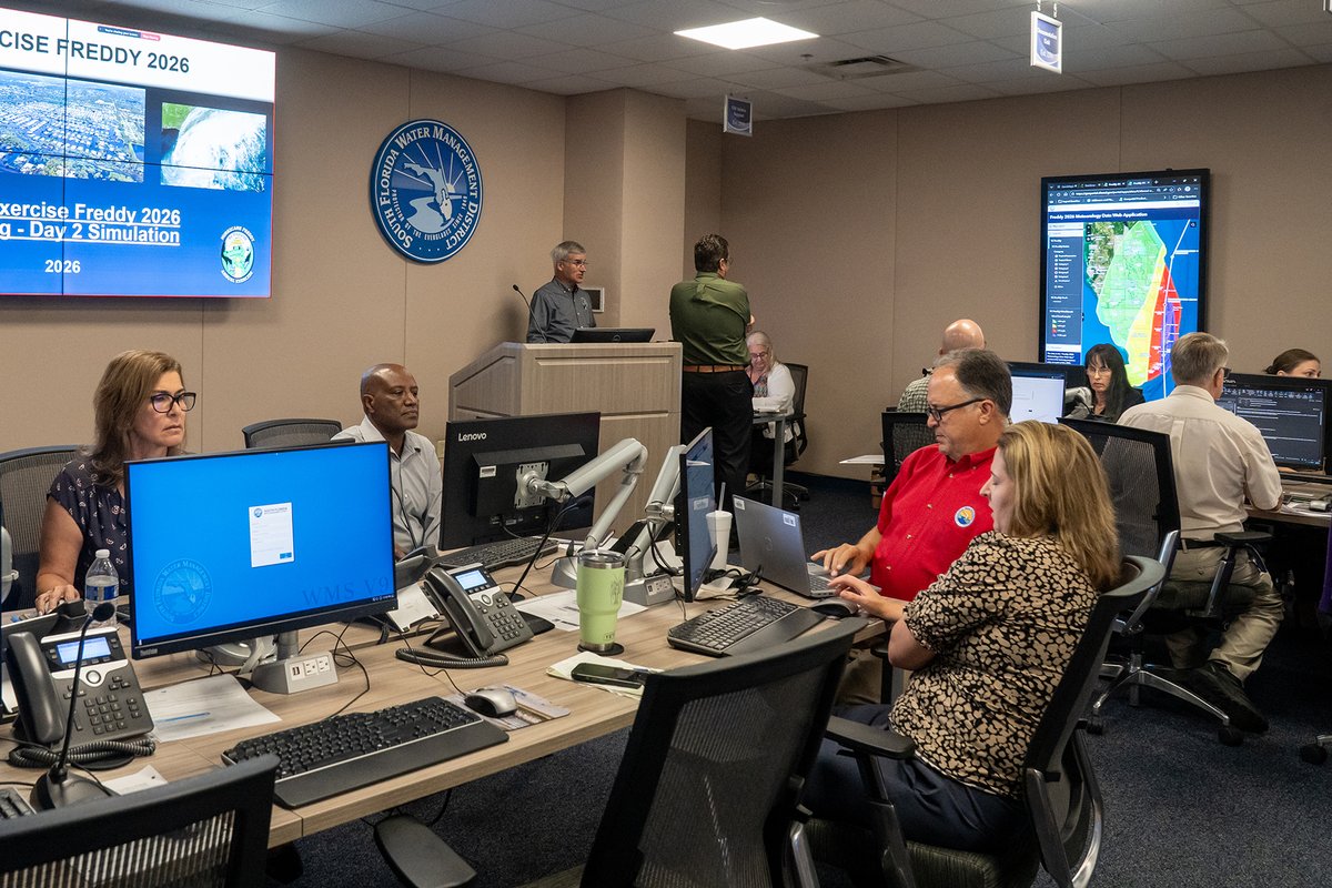 SFWMD's tweet photo. 🌀 The annual Atlantic hurricane season begins June 1!

✅ Today, the @SFWMD conducted its annual hurricane preparedness exercise to ensure our team is ready for any storms this season may bring. Now is the time for Floridians to prepare before a major storm is on the radar.

🏘️ There are many precautions that residents can take to prepare for hurricane season.

✅ Review your emergency plan.
✅ Refresh your disaster supply kit
✅ Check how you will receive weather alerts
✅ Find out who is responsible for drainage in your community. Visit https://t.co/VWH225MyBU.

Taking small steps now can make a big difference later!

🔗 Visit https://t.co/owAEGGwiAq to learn more.