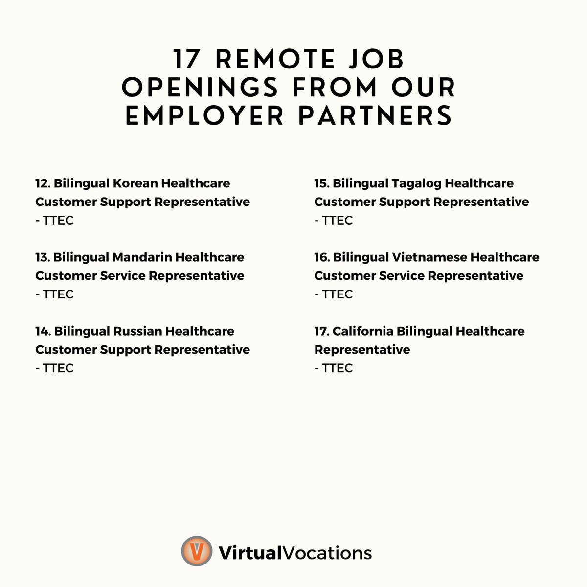 VirtualVocation's tweet photo. 🚨 New Employer Partner Alert just dropped! We’re featuring remote openings from Omni Interactions and TELUS Digital this week. Looking for your next work-from-home opportunity? Check the link to start exploring!

https://t.co/gkWRHd2VR3 https://t.co/OuC3XdZNFb