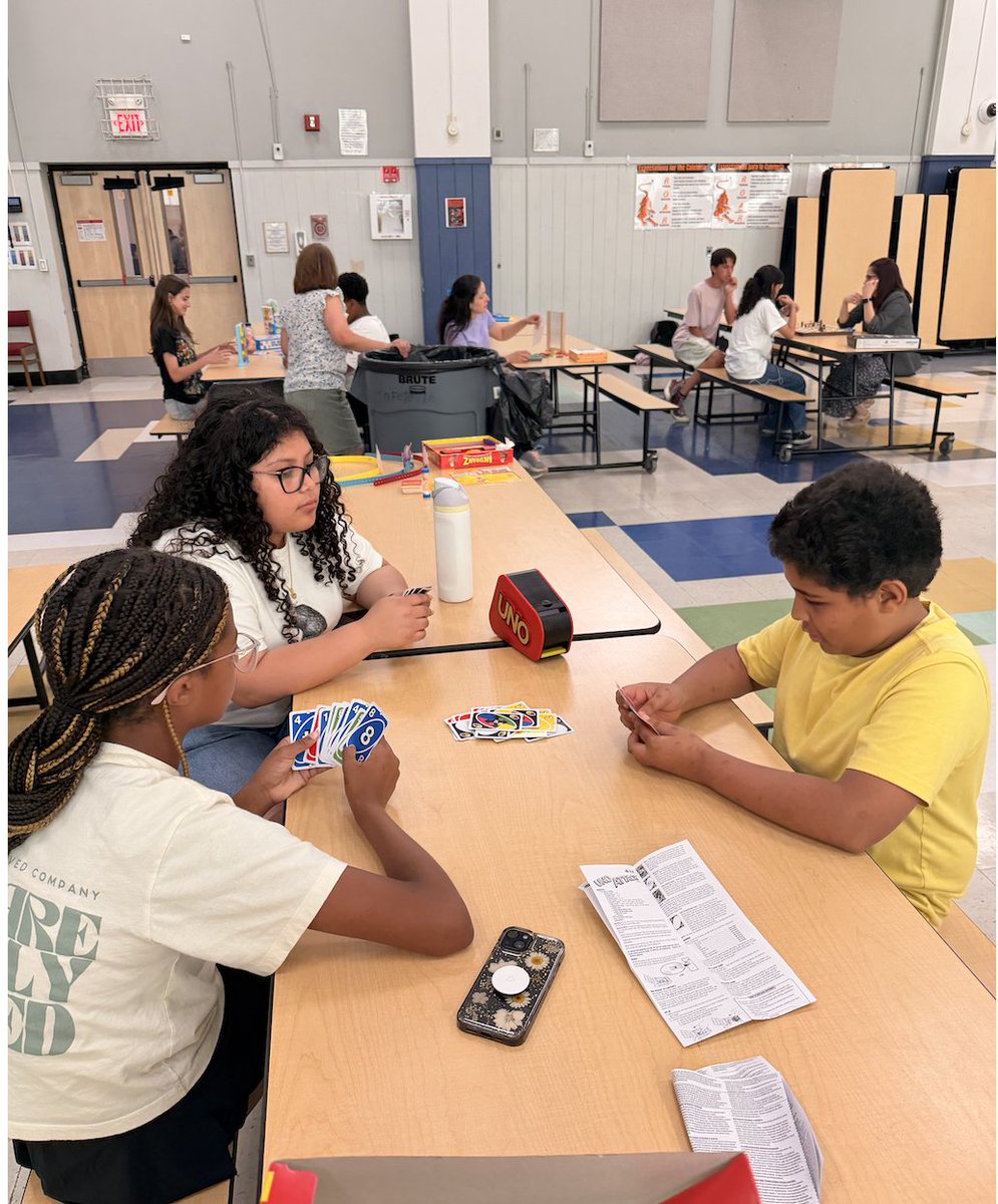 EDETIGERS's tweet photo. Our 5th & 6th Grade Afterschool Game Afternoon was all about unplugging, teamwork, and fun! 🎲♟️ From UNO to Jenga and classic board games, our Tigers enjoyed some good old-fashioned fun with NO technology and plenty of laughter! 🐯💙 #EastDoverPride #TigerStrong @LJaime13 https://t.co/dxOCT7EBXS