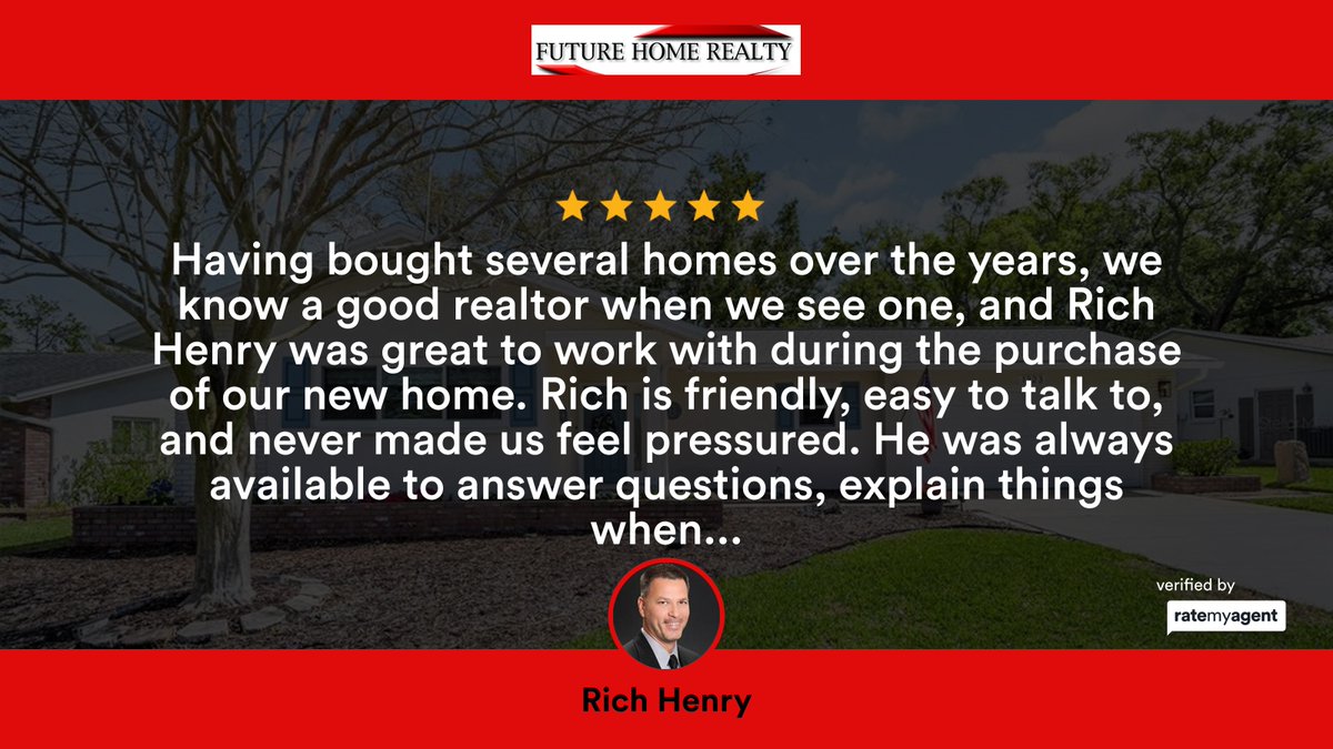 RichHenry99's tweet photo. My latest RateMyAgent review in Palm Harbor.
Real Estate SL3256872
https://t.co/K1hDFUjTVR

...
#ratemyagent #realestate #ACTION_PRO_REALTY https://t.co/JgsXBRbV6D