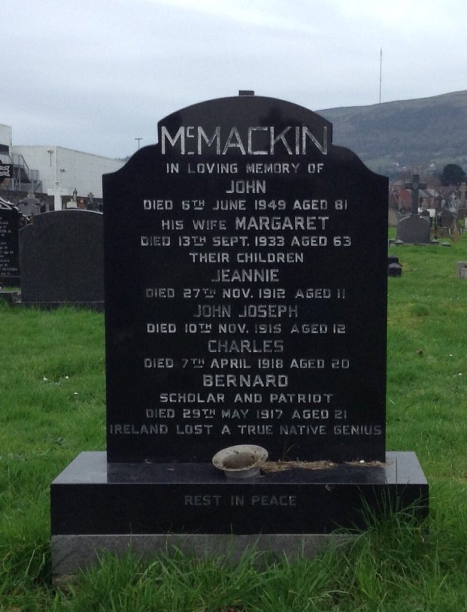 NGABelfast's tweet photo. Óglach Bernard McMackin (Mackmackin), Belfast brigade Óglaigh na hÉireann, died on 29/5/1917. Fuair sé bás ar son saoirse na hÉireann. https://t.co/jpRKGV934Z