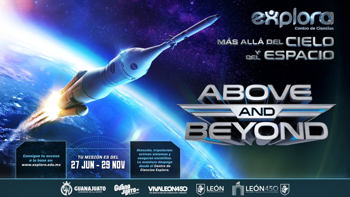 ExploraLeon's tweet photo. 🚀🌌 Conoce la experiencia que te llevará más allá del cielo y del espacio.

👨‍🚀 Disponible del 27 de junio al 29 de noviembre

#Másalládelcieloydelespacio #AboveAndBeyond #ExploraLeón #ExperienciaInternacional #Aeroespacial https://t.co/1KV0Z4n7bK
