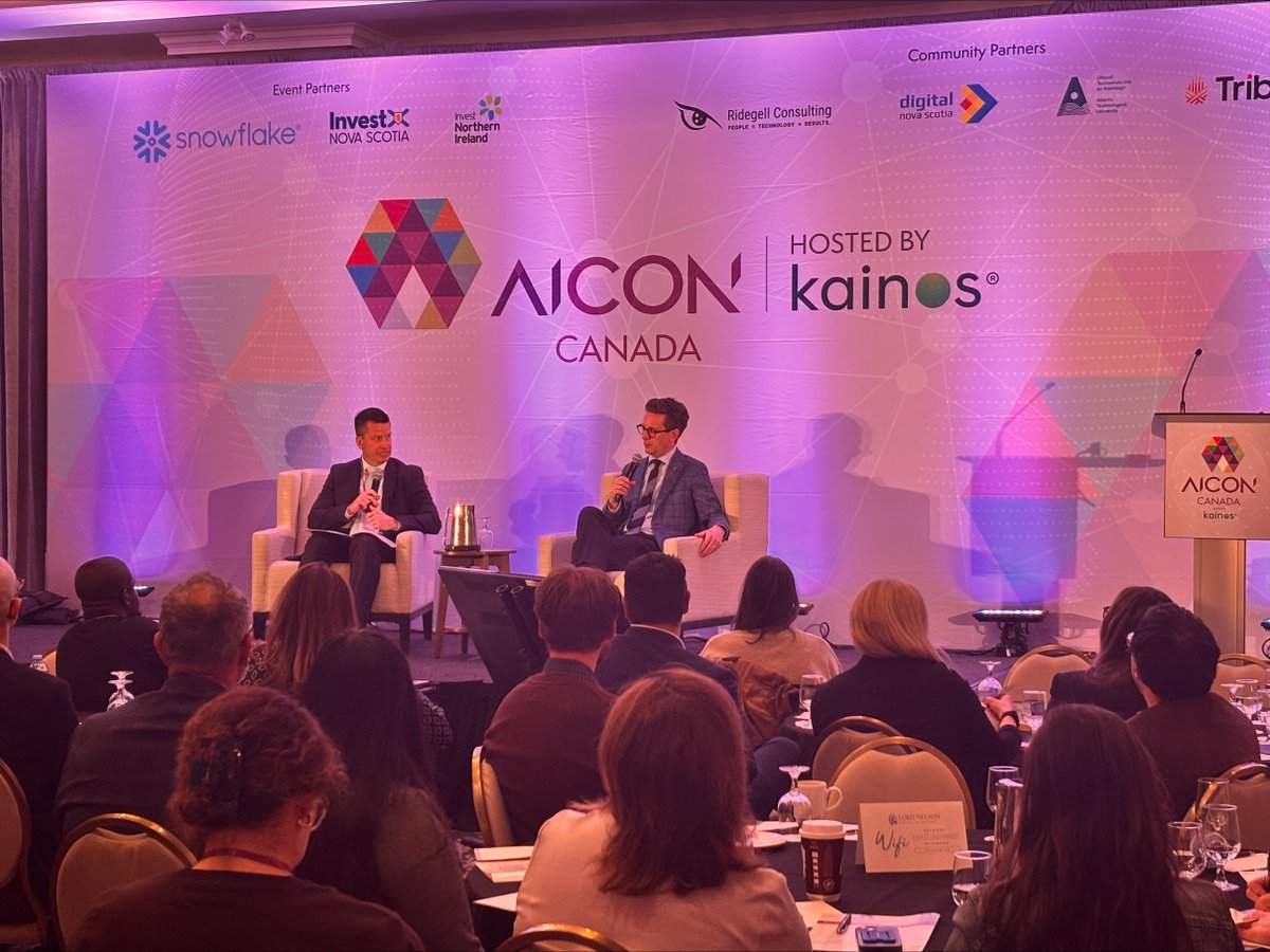 nateglubish's tweet photo. At AICON today making the case for Alberta. We're leading the charge when it comes to using AI and we're sharing how it can ensure better, faster, and smarter services for Albertans. https://t.co/JkUl4mjBmL