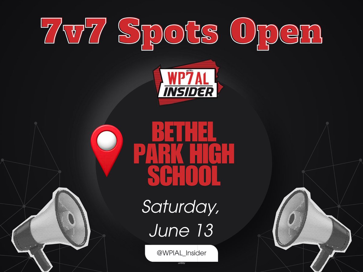 WPIAL_Insider's tweet photo. We are having an awesome 7v7 event June 13th at Bethel Park.

A couple spots just opened up, so if you have an open date and want to participate, hit the DMs! 

Let’s get better and compete 🫡 https://t.co/Yj9jxQzbaQ