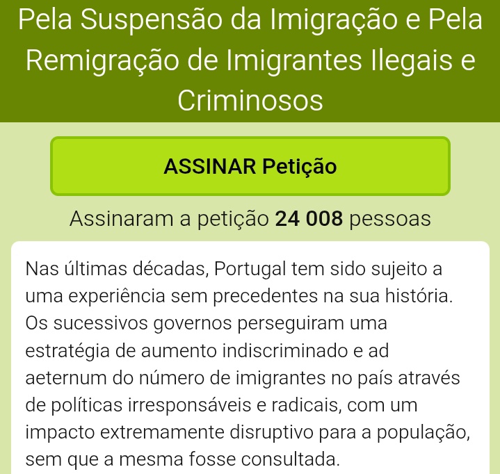 Malaghetto74's tweet photo. Se os grandes apoiantes da imigração em massa estão unidos contra a realização deste evento, é porque alguma coisa está a ser bem feita. 

"Pela suspensão da imigração e remigração de imigrantes ilegais e criminosos" 
Assina a petição: https://t.co/D5Z0uzWNDz https://t.co/UsMCfsy6ti
