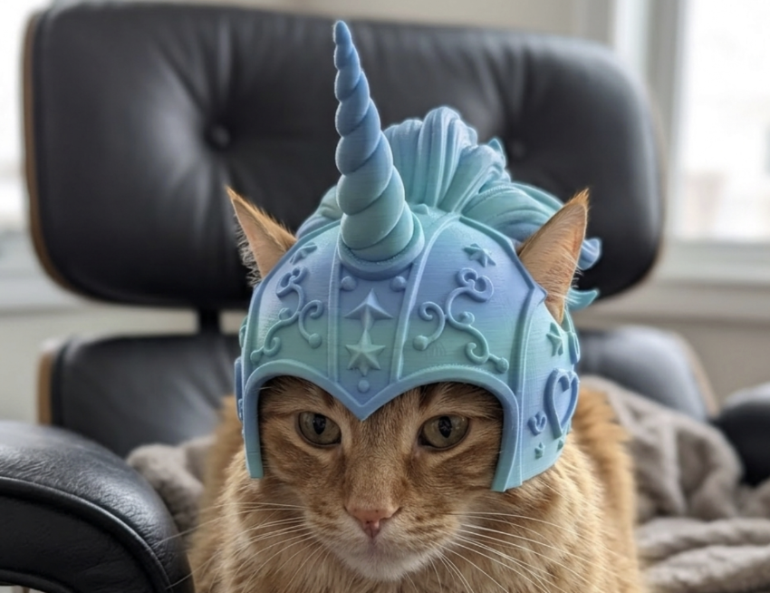 adafruit's tweet photo. Unicorn themed cat helmet! #3Dprinting #3DThursday
https://t.co/FLCSiW1F6U https://t.co/dyQYmllLI6