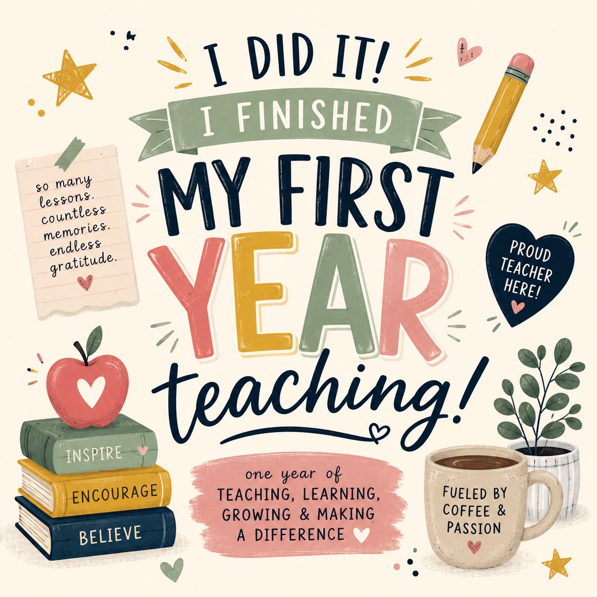 MSacksFBISD's tweet photo. I successfully completed my first year teaching. 

Bittersweet to say goodbye to @JSES_Stallions. So thankful for everything this campus gave me during my first year in the classroom.

Excited for a new chapter next year at @QVE_Eagles https://t.co/ibuwmJf0DS