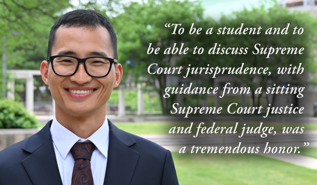 CathULaw's tweet photo. From Military Service to a Future in Law: Wonsup Chung '26 https://t.co/0VNpsIXBl4 https://t.co/eq7WZgaSxl