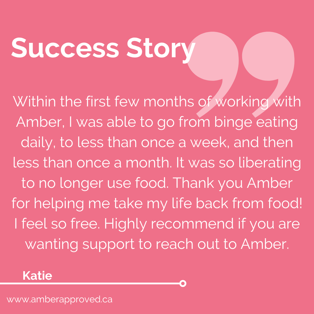 AmberApproved's tweet photo. Check out this amazing success story from my client!

​"Within the first few months of working with Amber, I was able to go from binge eating daily, to less than once a week, and then less than once a month."

Read/watch more success stories here: https://t.co/U9mw0pVata https://t.co/UFMDAqehi6