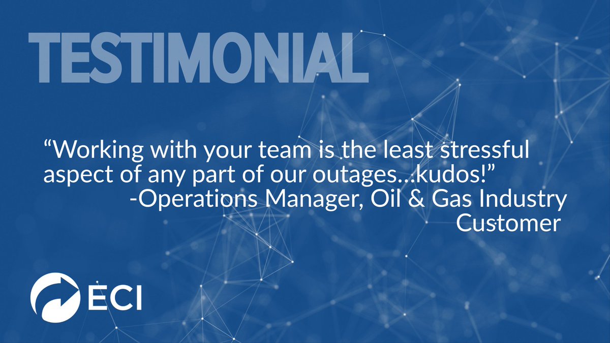 EquipControlInc's tweet photo. Reducing complexity and stress during outages is a priority for our team and we are happy to see this come to fruition. Recent feedback we received shares their experience: “Working with your team is the least stressful aspect of any part of our outages… kudos!”

#ECIImpact https://t.co/vh6pd05b35