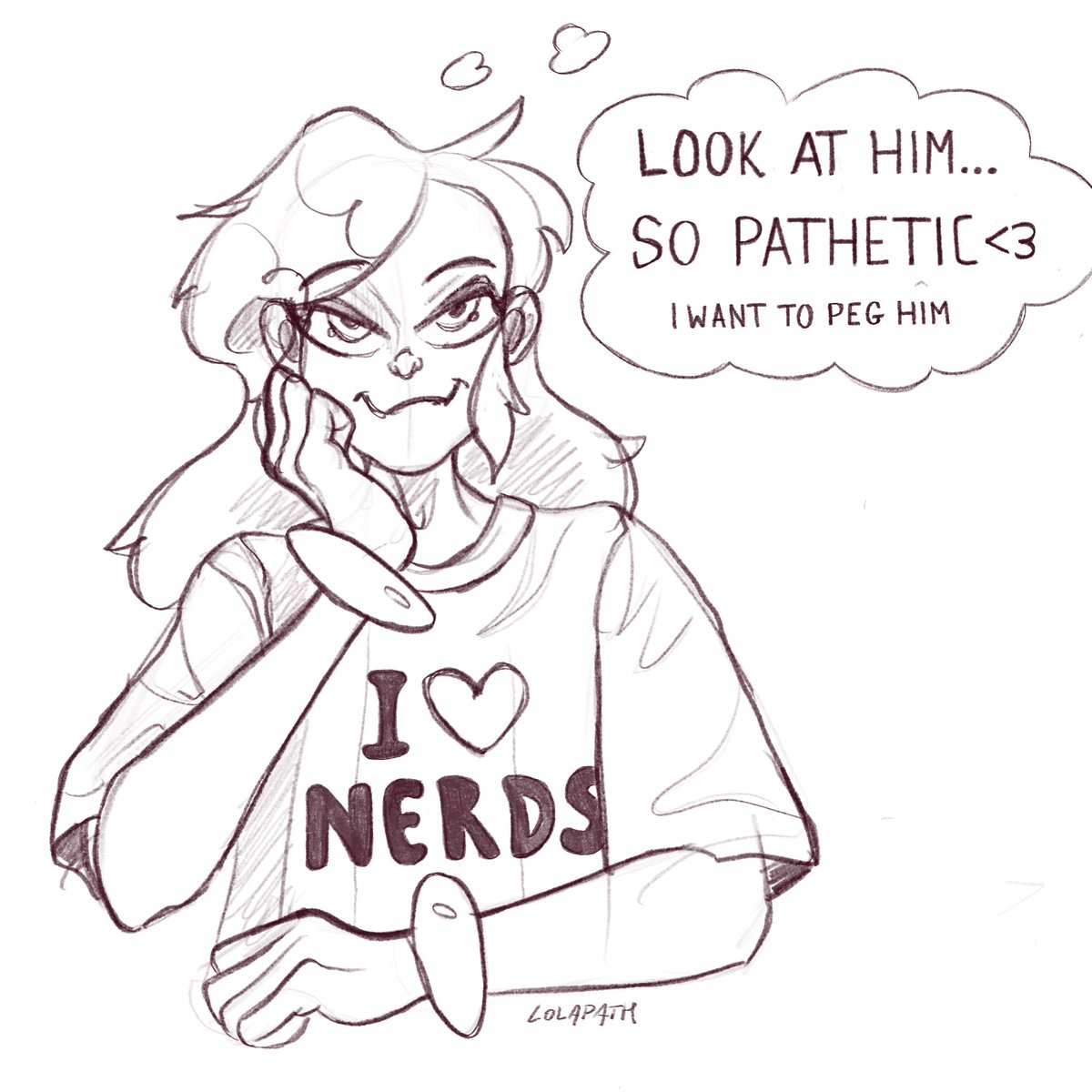 lolapath's tweet photo. thinking about her archenemy #missheed #villainous #paperheart https://t.co/w0u1LL4i86