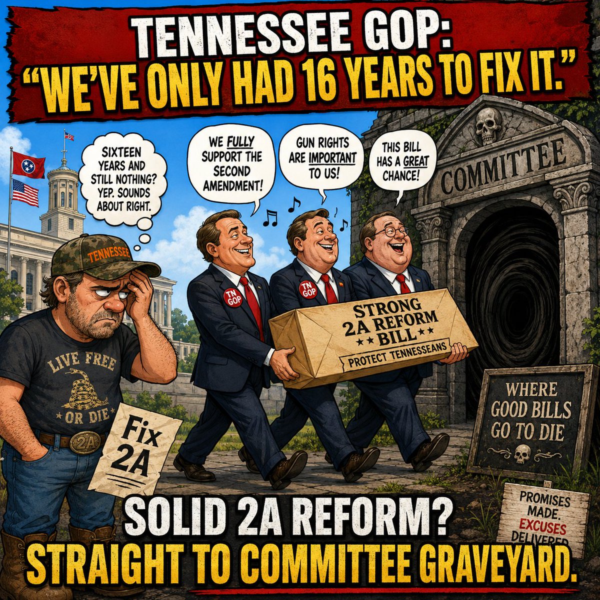 TennFirearms's tweet photo. Many incumbent Republicans in TN are running for re-election or election to a higher office.  Don't let them get away with their misconduct.  Hold them accountable.  Refuse to vote for them in the primaries.  Refuse to vote for them in November.  Indeed, with the super majorities, Tennessee conservatives would not be hurt if several of these "cull" Republicans were to lose.   After all, what have they done to honor their oaths, the constitution and your rights?
