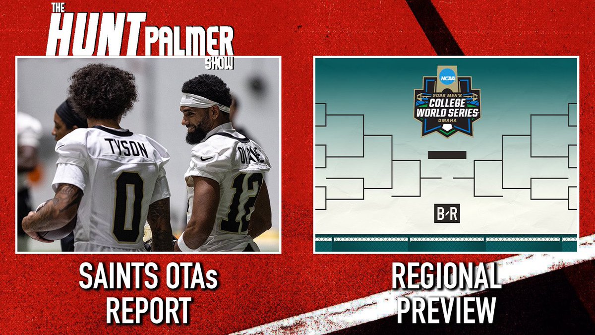 1045espn's tweet photo. 🚨Hunt Palmer Show ON DEMAND🚨

⚾️ NCAA Regional Preview 

⚜️ Saints OTA’s Report 

🍎https://t.co/7dWsvAhSUi…

🎙️https://t.co/t8yWPoXMRP…

📽️https://t.co/b2C2zWRGhj… https://t.co/EbYtxExngv