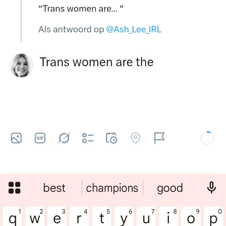 LuciaQOS's tweet photo. @Ash_Lee_IRL Trans women are the champions league avengers kind of thing... https://t.co/2mVzdHlgjB