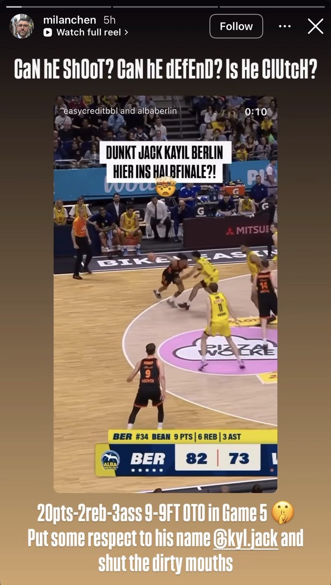 TheoLawson_SR's tweet photo. Nikolic also had some, uhh, thoughts after Kayli’s 20-point game for Alba Berlin in the BBL playoffs… https://t.co/rSb3fWymdQ