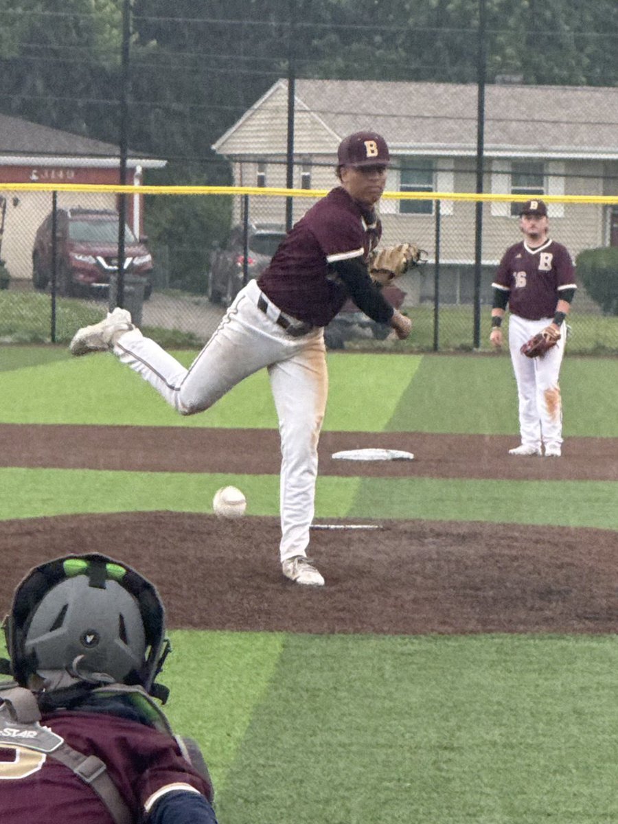 BrebeufBaseball's tweet photo. Brebeuf baseball history was set last night. In the GameChanger era (2012 to present) @Isaiahfrank27 is the only pitcher to throw a complete game no-hit shutout in the state tournament. His line: 7IP, 0H,0R, 4BB, 13K. He also becomes the first to have 2 CG no hitters in a season! https://t.co/ck3htyaEv3