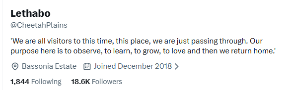 eten_simon's tweet photo. @CheetahPlains What is your profile even saying about you??? https://t.co/qLbfCuVZ7m